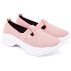 Tênis Feminino Calce Facil Confortavel e Bonito Academia e Caminhada-Feminino