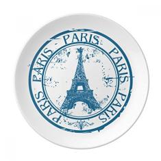 Paris França Torre Eiffel Clássica Prato Decorativo de Porcelana Salver Prato de Jantar