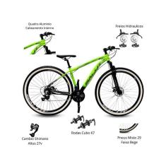 Bicicleta Aro 29 Sallut Cabeamento Interno 27v, Cambios Shimano Altus, Freios Hidraulicos e Rodas Cu-Unissex