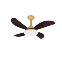 Ventilador Teto Dourado Turbo Fly 4 Pás Marrom Ventax 110V