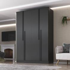 Guarda Roupa Solteiro 4 Portas 2 Gavetas Sarah Yescasa Preto