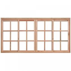 Janela de Madeira de Correr 100x200cm Com Caixilho 9,4cm  EWK 394 Rondosul Marroml