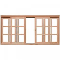 Janela de Madeira de Correr 120x180cm Com Caixilho 9,4cm  EWK 394 Rondosul Marroml