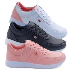 Tênis Feminino Casual FXB Antiderrapante Conforto Kit 3-Feminino