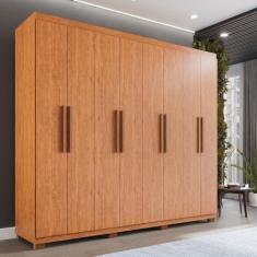 Guarda-roupa Casal 8 Portas 4 Gavetas com Pés Montreal Cinamomo