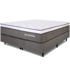 Cama Box com Colchão Queen Molas Ensacadas Espuma D33 e Pillow de Visco Power Sleep 158x198cm - BF Colchões