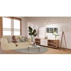 Capa para Sofá de 5 lugares até 2,80m em Gorgurão  Decoração Sala Prot