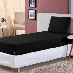 Jogo De Lençol Solteiro Malha 100% Algodão 2 Peças - Preto