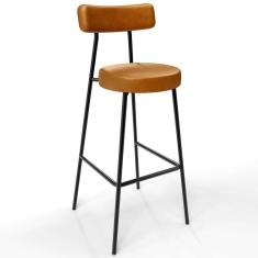 Banqueta Alta Cozinha Estrutura Em Aço Milão F01 Whisky