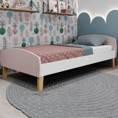 Cama Infantil Montessoriana Aurora Movelbras Branco/Rosa