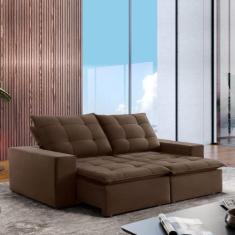 Sofá 4 Lugares Retrátil e Reclinável Super Pilow 230cm Paris Veludo - 