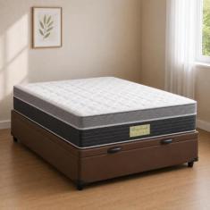 Conjunto Colchão Sankonfort Sleep Fresh + Cama Box Baú Casal 138x188x3