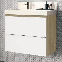 Gabinete para Banheiro Suspenso 80cm sem Lavatório Yescasa Bege/Wood/B