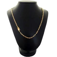 Cordão Corrente Masculina 4mm 70cm Banhado a Ouro 18k