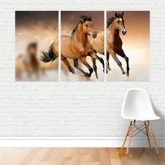Quadro em Tela Canvas - Animais - Cavalos correndo 125x65