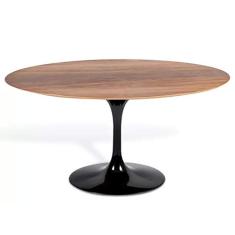 Mesa Saarinen Tulipa Jantar Madeira Imbuia Oval 90x160cm Preta