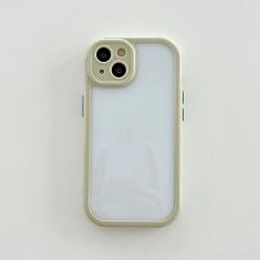 Capa de telefone de silicone com borda colorida doce para iPhone 14Pro Max 11 12 13 Tampa traseira de proteção transparente transparente, verde, para iPhone XR