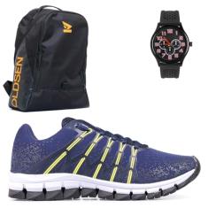 Oldsen Tenis Masculino casual moda Caminhada Academia mochila relogio