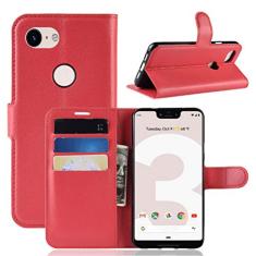 Capa para Google Pixel 3 Lite XL, capa carteira flip de couro PU premium com compartimento para cartão, suporte e fecho magnético [capa interior à prova de choque de TPU] Compatível com Google Pixel 3