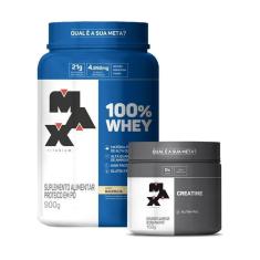 Combo 100% Whey Protein 900g e Creatina Monohidratada 150g - Max Titanium-Unissex