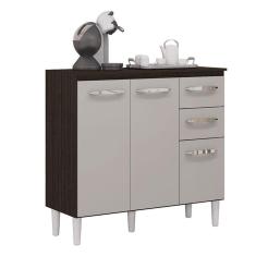 Balcão De Cozinha Isadora Chocolate Off White - Poquema