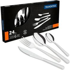Faqueiro 24 Pecas INOX Buzios Tramontina - 23799/071, Prata, 24