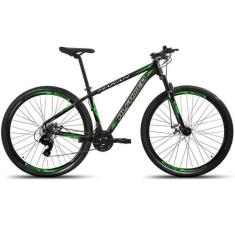 Bicicleta Aro 29 Alfameq Makan 24 Marchas Freio a Disco, Preto, Verde,