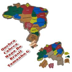 Brinquedo Pedagógico Quebra Cabeça Mapa Brasil Tam G 26 Pcs