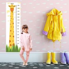 Régua De Crescimento Infantil Adesivo De Parede Girafa - Mettagraf
