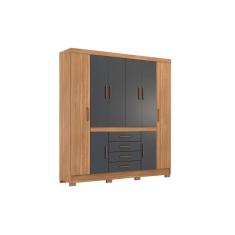 Guarda Roupa Casal 8 Portas E 4 Gavetas New Realce Amendola/grafito - Demóbile