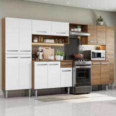 Cozinha Completa Emilly Armário Balcão Branco/Rustic Madesa