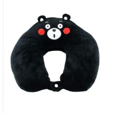 Pescoceira De Pelúcia Preta Tipo Urso 30x30cm