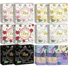 12UN Sabonetes Vegetal Aroma das Rosas e Lavanda 170G Davene (12)