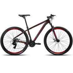 Bicicleta Aro 29 Gts Feel Glx 24 Marchas Freios A Disco, Preto, Vermel