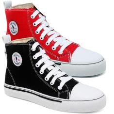 Kit 2 Pares Tênis Casual Feminino Liso Cano Médio Conforto - Polo Blu,