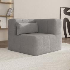 Sofá de Canto Modular de Espuma Easybox Cabecasa Madeiramadeira Cinza Claro