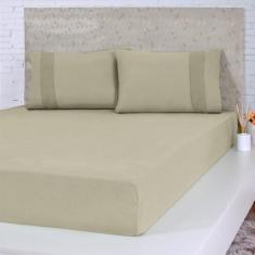 Lençol Queen Bella Cama Malha 100% Algodão 158x198x35cm - Bene Casa, A