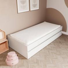 Bicama Solteiro Mdf Branco Sem Cabeceira Mobilistore