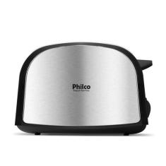 Torradeira Philco Inox 3 funções 900W French Toast, Prata e Preto, 110