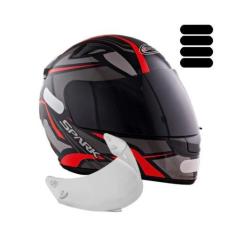 Capacete Masculino Ebf Spider Vermelho Mais Viseira Fumê e Adesivo Pre