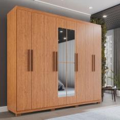 Guarda-roupa Casal 8 Portas 4 Gavetas com Espelho com Pés Montreal