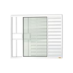 Janela Janela Veneziana Confort 3 Folhas Com Grade Vidro Liso 80cm X 80cm Brimak Branco