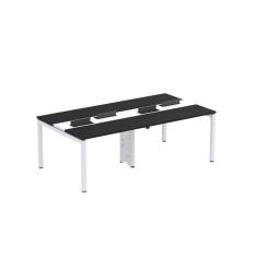 Mesa De Plataforma Dupla Para 4 Pessoas Corporativa 110x120-4p Pdc11-12-4p Preto-branco