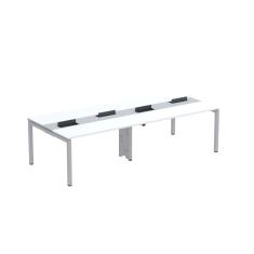 Mesa De Plataforma Dupla Para 4 Pessoas Corporativa 140x120-4p Pdc14-12-4p Branco-cinza