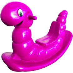 Gangorra Infantil Minhoquinha Nhoca Rosa de Plástico Moldado - PapiBri
