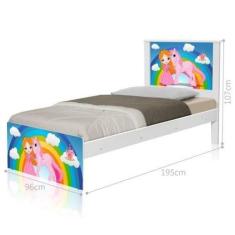 Cama Juvenil Barcelona Princesa e Unicórnio com Colchão - CASA H