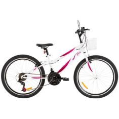 Bicicleta Aro 24 Infantil Caloi Ceci Branca 21 Marchas, 24", Branco, Ú