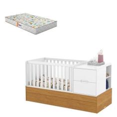 Berço Americano Multifuncional Formare Branco Freijó Com Colchão Gazin