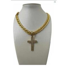 Cordão Feminino + Pingente 10Mm Grumet Banhado A Ouro 18K - Tojoia18K