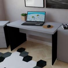 Mesa para Escritório 90cmx60cm Preto/Cinza Cristal